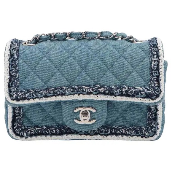 Chanel Small Denim Braid Classic Flap Shoulder Bag - Picture 1 of 10